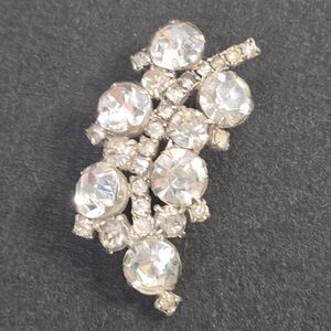 Vintage Clear Rhinestone Chunky Brooch